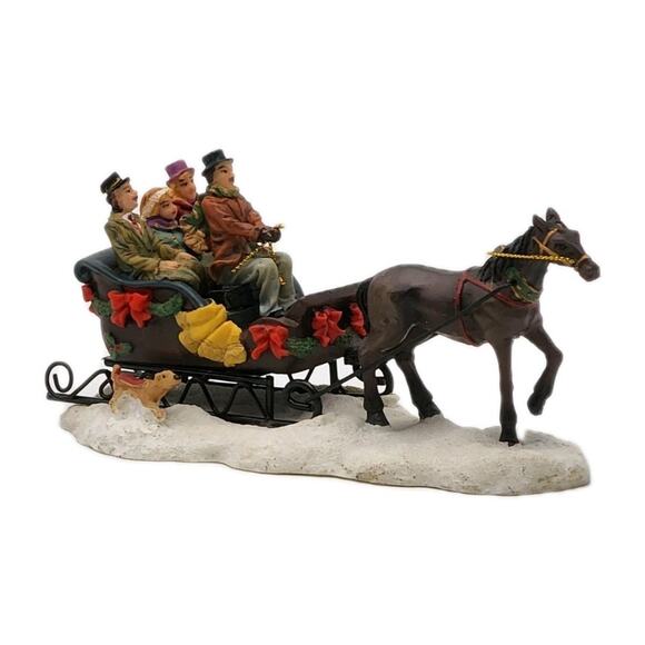St Nicholas Square Sleigh Ride Christmas Village Collection VTG 2004 Open Box - Picture 1 of 16